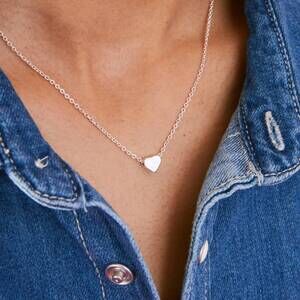 NEW WHITE LABEL women's tiny heart necklace in silver